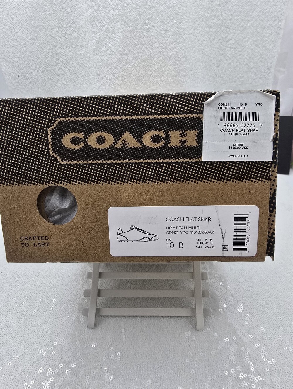 Coach Crystal Signature Jacquard Suede Leather Streamline Sneaker Women's 10 - Picture 13 of 13